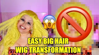 EASY BIG HAIR WIG TRANSFORMATION