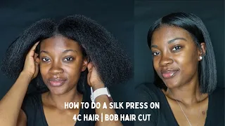 how to do a silk press on 4c hair | how to style bob hair cut