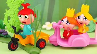 Run away, Dinosaurs, BBQ, New toy, Heavy rain, Ride a motorcycle, Ben and Holly's Little Kingdom