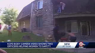 KCPD body cam video shows 2 officers helping women trapped on balcony during fire