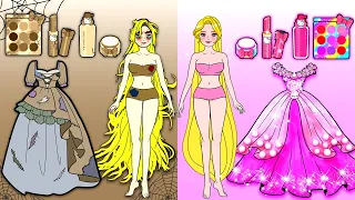 Muñecas De Papel DIY| Rapunzel Maquillaje Y Belleza De Uñas Arte De Papel | Woa Barbie Colombia