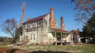 Incredible Abandoned Southern Farm House w/ Neat Fireplaces & Forlorn Log Cabin