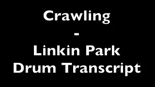 Crawling - Linkin Park - Drum Transcript DIFFICULTY 3/5 ⭐️