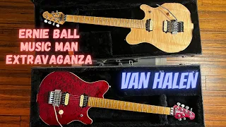 Ernie Ball Music Man Van Halen Guitars - Red and Natural - Overview And Sound Demo