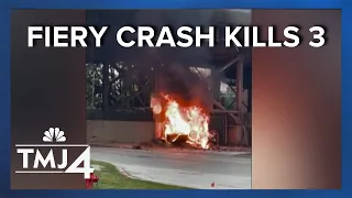 Video shows the moments before fiery crash kills 3