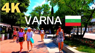 Walking in Varna, Bulgaria 🇧🇬: City Center to Beach Park, 4K, summer, travel, tourism, Варна