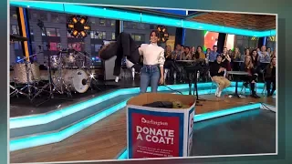 Camila Cabello donates a coat to the Burlington coat drive