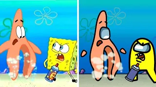 SpongeBob in Among Us: Invisible Spray Animation