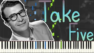 Dave Brubeck - Take Five 1959 (Solo Jazz Piano Synthesia Tutorial) [Jazz Standard]