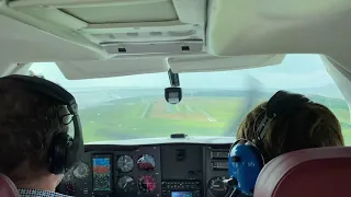 Cessna 182 landing on Wangerooge airport with bad weather and turbulence HD 1080p