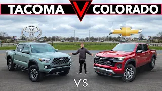 KING DETHRONED?? -- NEW 2023 Chevy Colorado vs. 2023 Toyota Tacoma: Comparison