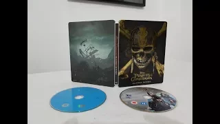 Pirates Of The Caribbean Salazar's Revenge 3D Steelbook Edition Bluray Movie unboxing