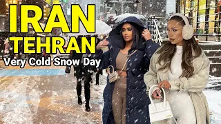 IRAN 🇮🇷 The Life of the people of Tehran on a snowy day ❄️ Walking Tour ایران