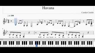 Camila Cabello - Havana | Easy Piano Tutorial (Sheet Music with Lyrics)