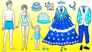 Muñecas Artesanales De Papel | Elsa Family Winter Handmade Costume Dresses  | Woa Barbie Colombia