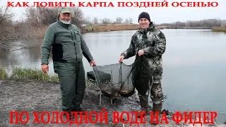 Как ловить карпа поздней осенью по холодной воде на фидер в ноябре! Советы