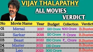 Vijay Thalapathy Hit And Flop All Movies List ll Vijay Thalapathy all movies verdict 2024 #leo