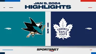 NHL Highlights | Sharks vs. Maple Leafs - January 9, 2024