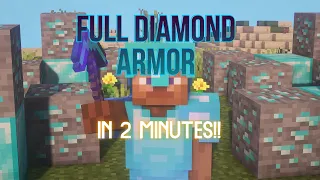 FULL Diamond Armor In 2 Minutes!