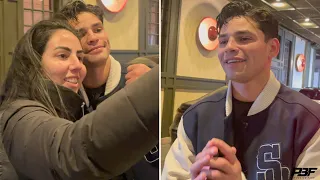 RYAN GARCIA DAY AFTER DROPPING AND DOMINATING DEVIN HANEY MAKES TIME FOR HIS FANS IN NEW YORK