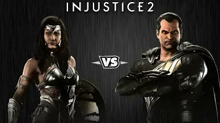 Injustice 2 - Чудо-Женщина против Чёрного Адама - Intros & Clashes rus