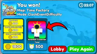 OMG 😱I WON TIME FACTORY AND GET SCIENTIST CLOCK!! - Toilet Tower Defense