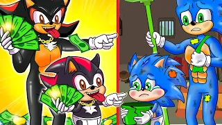Poor Sonic DAD VS Rich Shadow DAD - Sonic Sad Story But Happy Ending - Sonic Life Animation