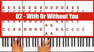 With Or Without You U2 Piano Tutorial Easy