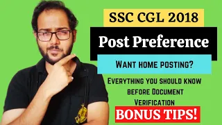 SSC CGL 2018 | Post Preference | Everything you should know before Document Verification