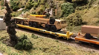 military custom ho scale train  124 cars