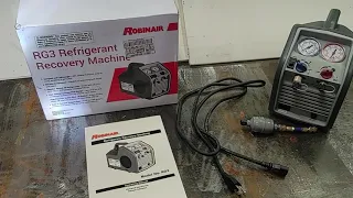 AC refrigerant recovery machine - Robinair RG3 setup and testing