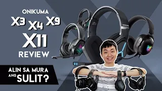 Budget Headset Onikuma X3 X4 X9 X11 Review Comparison w/ Mic Test (Tagalog)