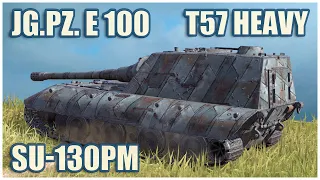 Jagdpanzer E 100, T57 Heavy & SU-130PM • WoT Blitz Gameplay