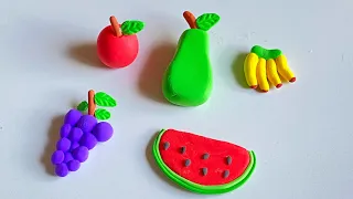 how to make fruits with clay with me-❤/Easy model crafts tutorial