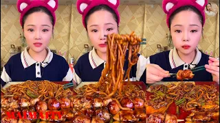 【XIAOYU MAIMAITV】CHINESE FOOD MUKBANG EATING SHOW 도가니 새우 족발 양뇌 훙쏘우러우 먹방 中国 。13