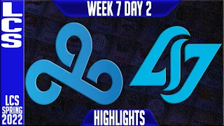 C9 vs CLG Highlights | LCS Spring 2022 W7D2 | Cloud9 vs Counter Logic Gaming