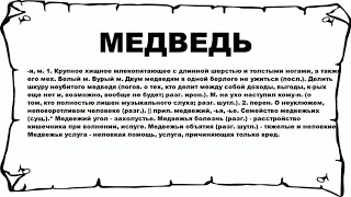 МЕДВЕДЬ - что это такое? значение и описание