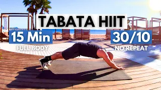 Tabata Full Body HIIT Workout 15 Min / Tabata 30/10 / No Repeat 💪