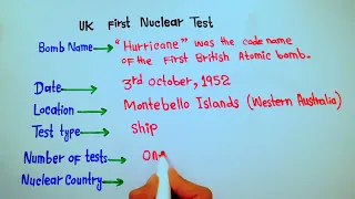 United Kingdom first nuclear test / Hurricane Test || 5min Knowledge