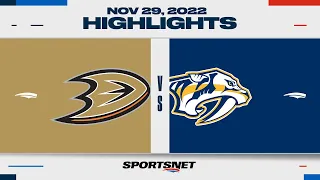 NHL Highlights | Ducks vs. Predators - November 29, 2022