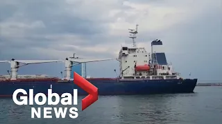 Russia-Ukraine conflict: 1st shipment of Ukrainian grain since Russian invasion departs from Odesa