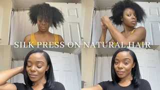 HOW TO: DETAILED SILK PRESS ROUTINE ON NATURAL HAIR AT HOME | CURLY TO STRAIGHT WITHOUT FRIZZ