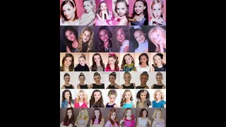 How many times each dancer has been on top of the pyramid each season | Dance Moms