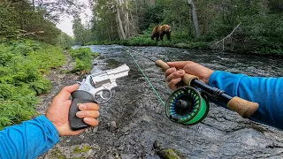 Unexpected Wild Bear Encounter While Fishing! (DANGEROUS SITUATION)