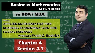 Ch 4: Functions part 1 of 2 - Applied Mathematics Frank Budnick (BBA, MBA Business Mathematics)