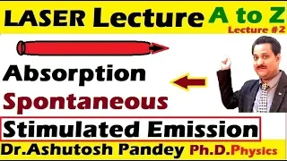 Laser Absorption, Spontaneous Stimulated Emission in detail Laser Lecture part 2