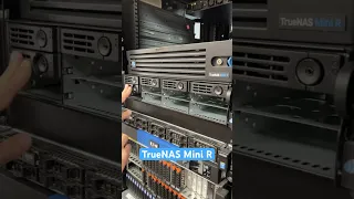 Loading the iX TrueNAS Mini R - a 2U 12-bay NAS running TrueNAS SCALE and has 4 SSDs and 8 HDDs.