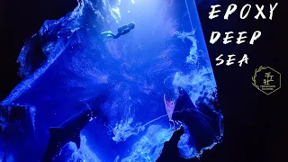 Build an impressive scene from "EPOXY RESIN"/thalassophobia/diver/shark/Resin art/Diorama【Epoxy DIY】
