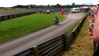 Classic Motorcycle Parade - John McGuinness on Hailwood replica Honda 6 RC174 at Castle Combe 2014