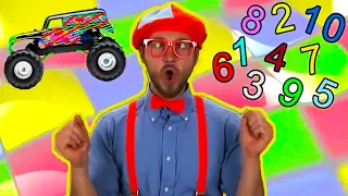 Blippi | Learning to Count Monster Trucks | Educational Videos for Toddlers | Blippi | Vehicles |